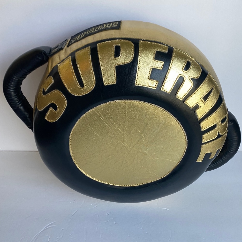 Superare Punch Shield Black Gold Boxing Striking Pad Leather Original MMA